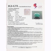 4.74/CT Natural Emerald with Govt Lab Certificate (12210)